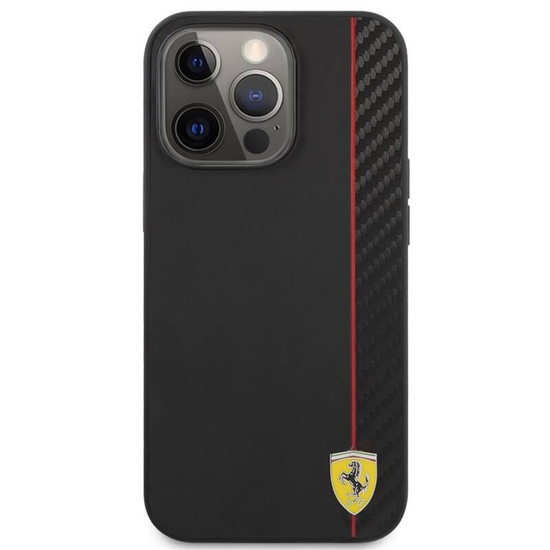 Kryt na mobil Ferrari Smooth and Carbon Effect na Apple iPhone 13 Pro černý