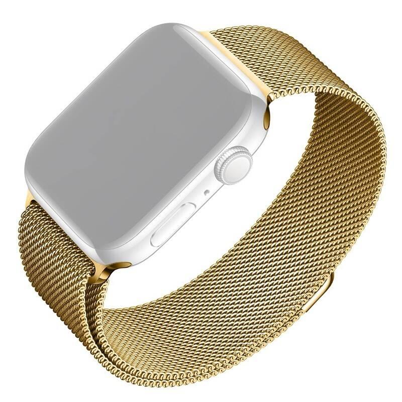 Řemínek FIXED Mesh Strap na Apple Watch 42 44 45mm zlatý