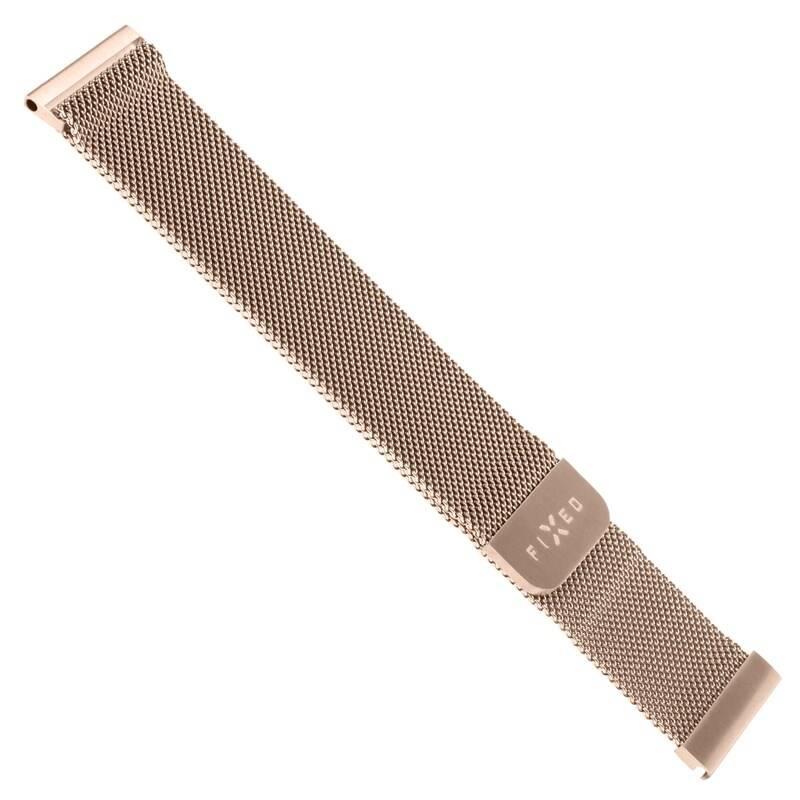 Řemínek FIXED Mesh Strap s šířkou 22mm na smartwatch růžový zlatý