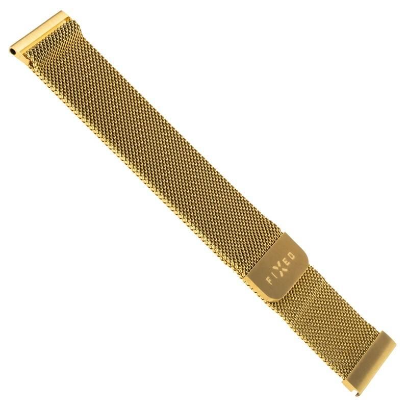 Řemínek FIXED Mesh Strap s šířkou 22mm na smartwatch zlatý