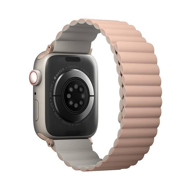 Řemínek Uniq Revix Reversible na Apple Watch 42 44 45mm růžový béžový