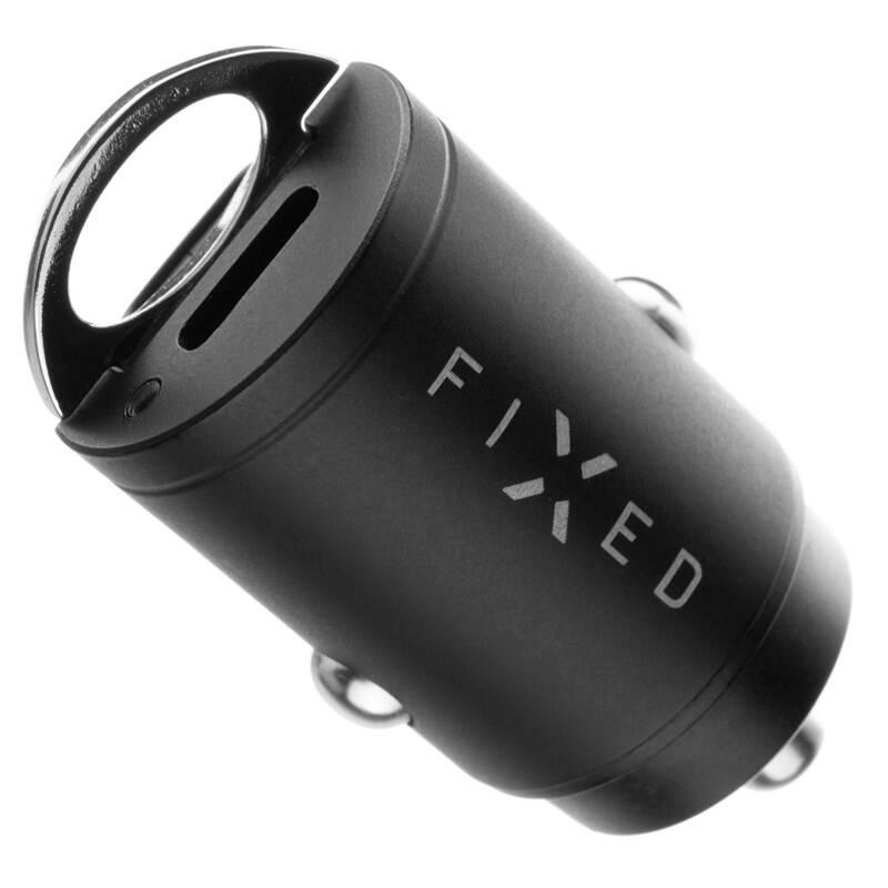 Adaptér do auta FIXED 2x USB-C PD, 30W černý