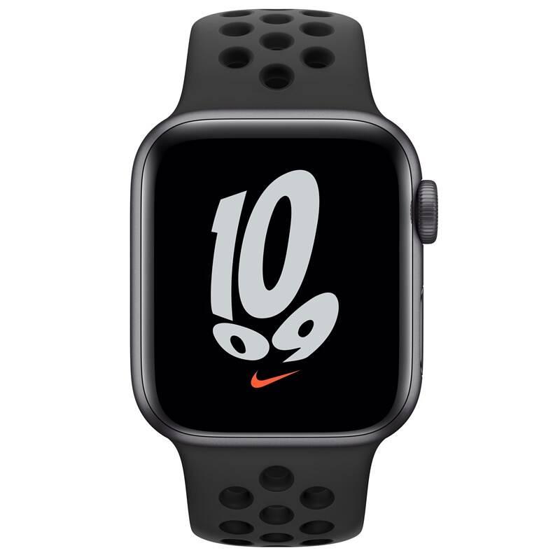 Chytré hodinky Apple Watch Nike SE GPS, 40mm pouzdro z vesmírně šedého hliníku - antracitový černý sportovní řemínek