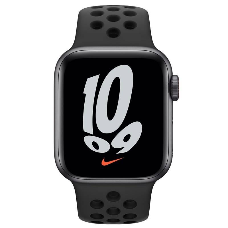 Chytré hodinky Apple Watch Nike SE GPS Cellular, 40mm pouzdro z vesmírně šedého hliníku - antracitový černý sportovní řemínek