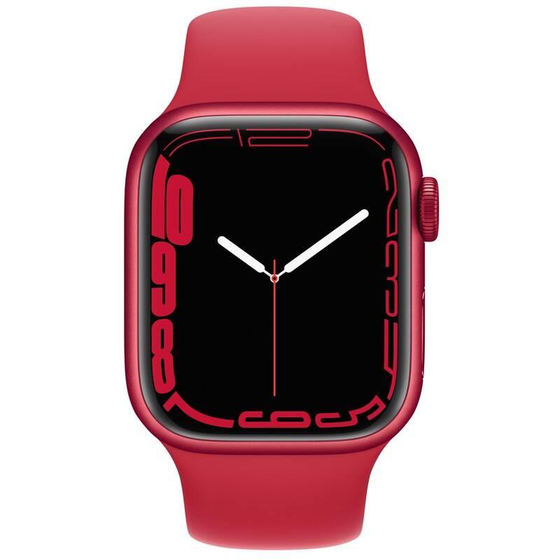 Chytré hodinky Apple Watch Series 7 GPS, 41mm pouzdro z hliníku RED - RED sportovní řemínek