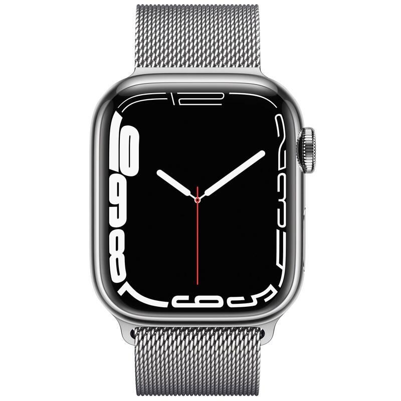 Chytré hodinky Apple Watch Series 7 GPS Cellular, 41mm stříbrné pouzdro z nerezové oceli - stříbrný milánský tah, Chytré, hodinky, Apple, Watch, Series, 7, GPS, Cellular, 41mm, stříbrné, pouzdro, z, nerezové, oceli, stříbrný, milánský, tah
