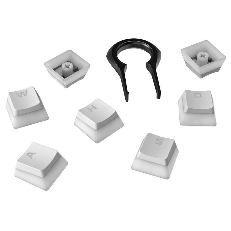 Herní klávesy HyperX Pudding Keycaps Full Key Set, PBT, US bílé