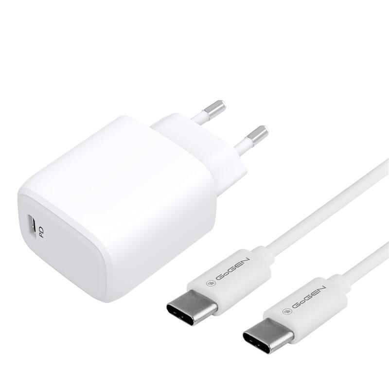 Nabíječka do sítě GoGEN ACHPD 120, 1x USB-C USB-C USB-C kabel 1m bílá