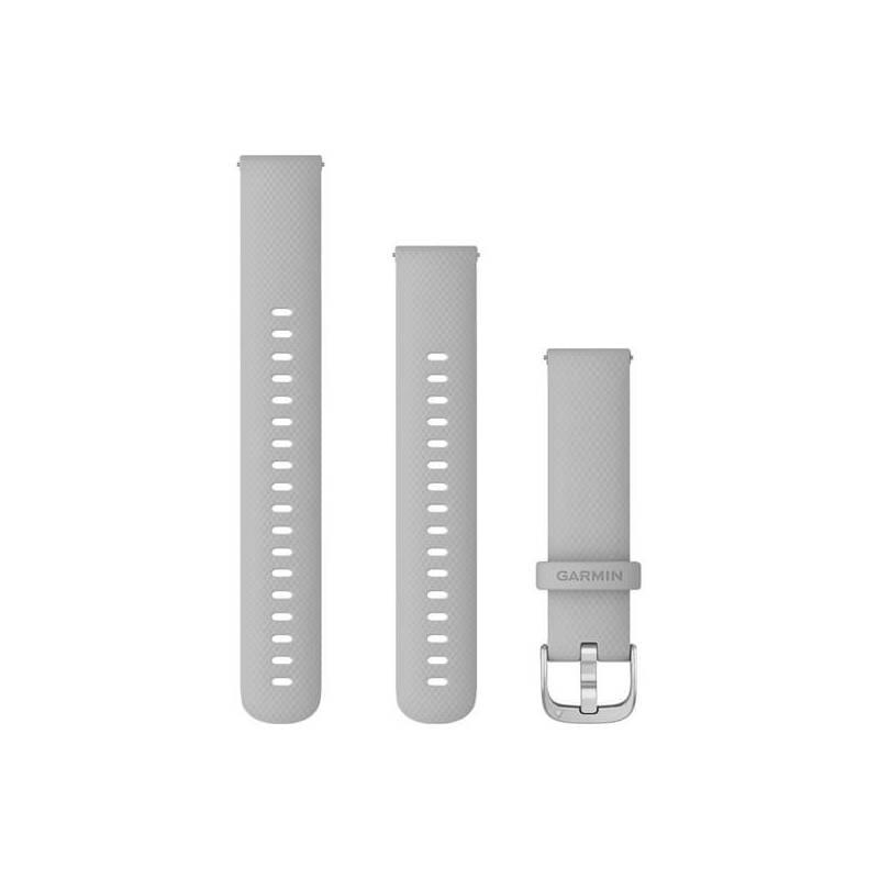 Řemínek Garmin Quick Release 18 mm, silikonový šedý, stříbrná přezka