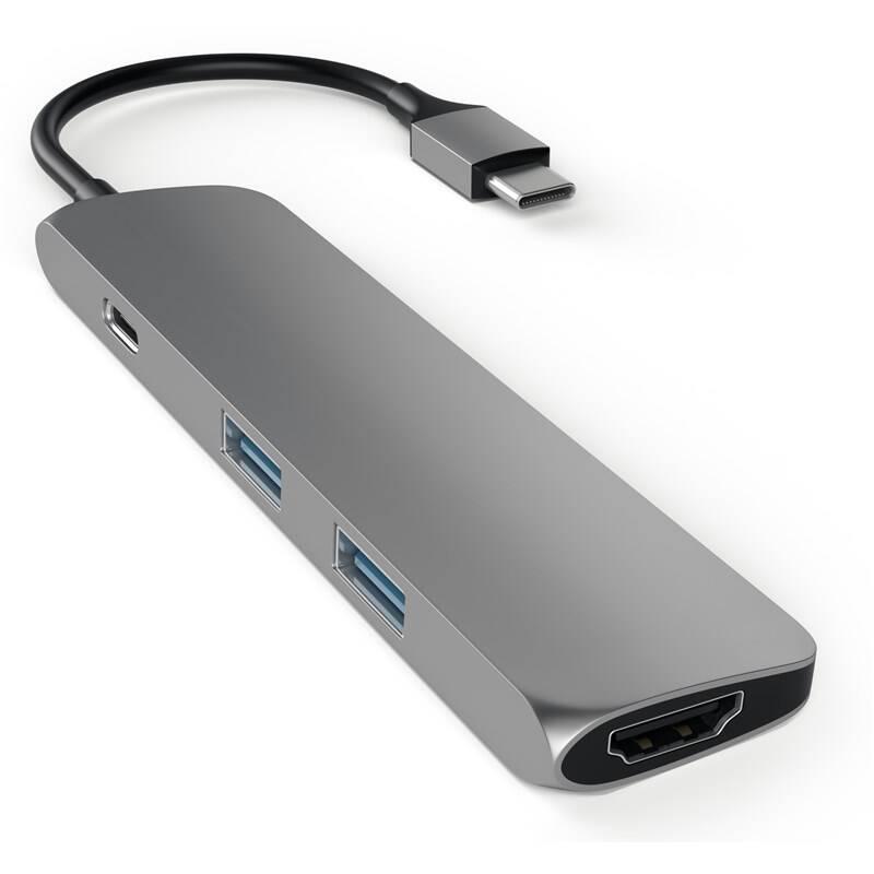 USB Hub Satechi Aluminum SLIM USB-C HDMI, 2x USB 3.0, USB-C šedý, USB, Hub, Satechi, Aluminum, SLIM, USB-C, HDMI, 2x, USB, 3.0, USB-C, šedý