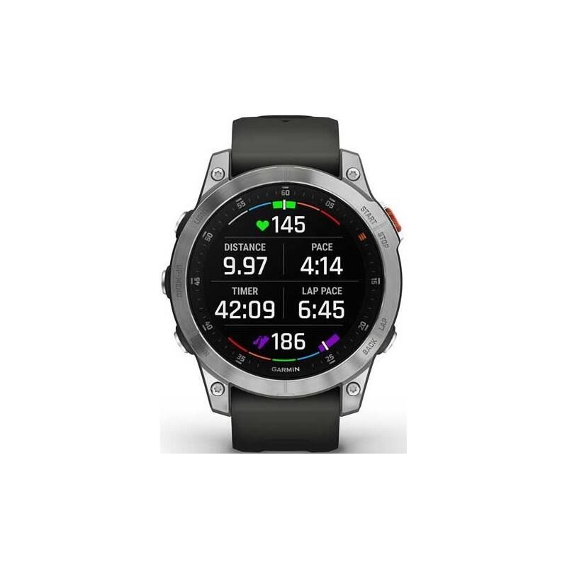 GPS hodinky Garmin epix PRO Glass - Silver Gray Silicone Band