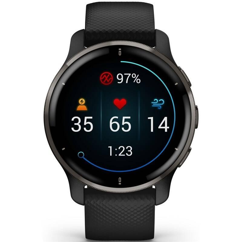 GPS hodinky Garmin Venu 2 Plus - Slate Black Silicone Band, GPS, hodinky, Garmin, Venu, 2, Plus, Slate, Black, Silicone, Band