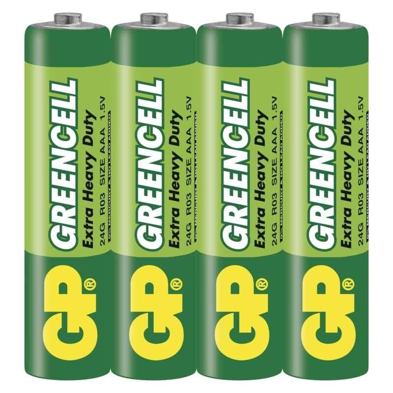 Baterie zinkochloridová GP Greencell AAA , 4 ks