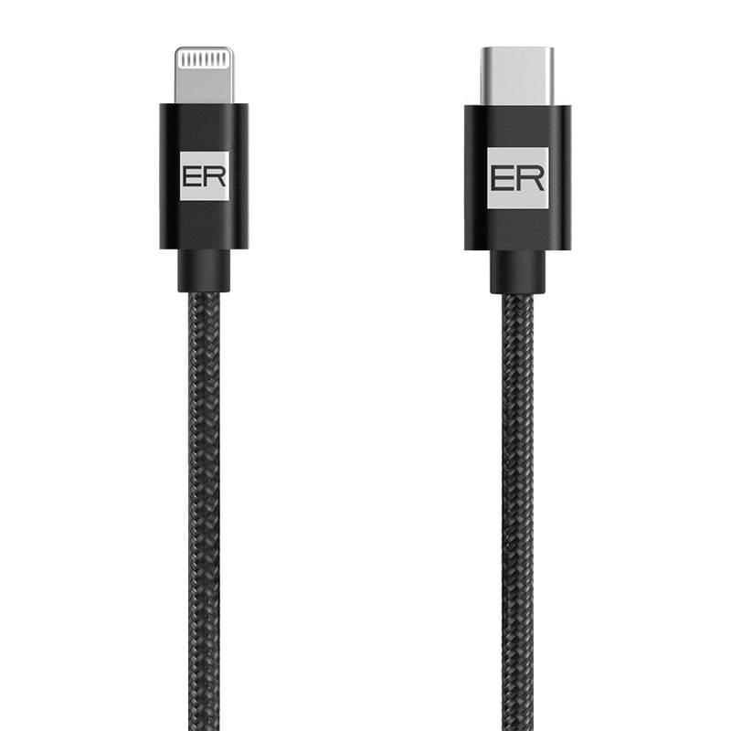 Kabel ER Power USB-C Lightning, 1,2m černý