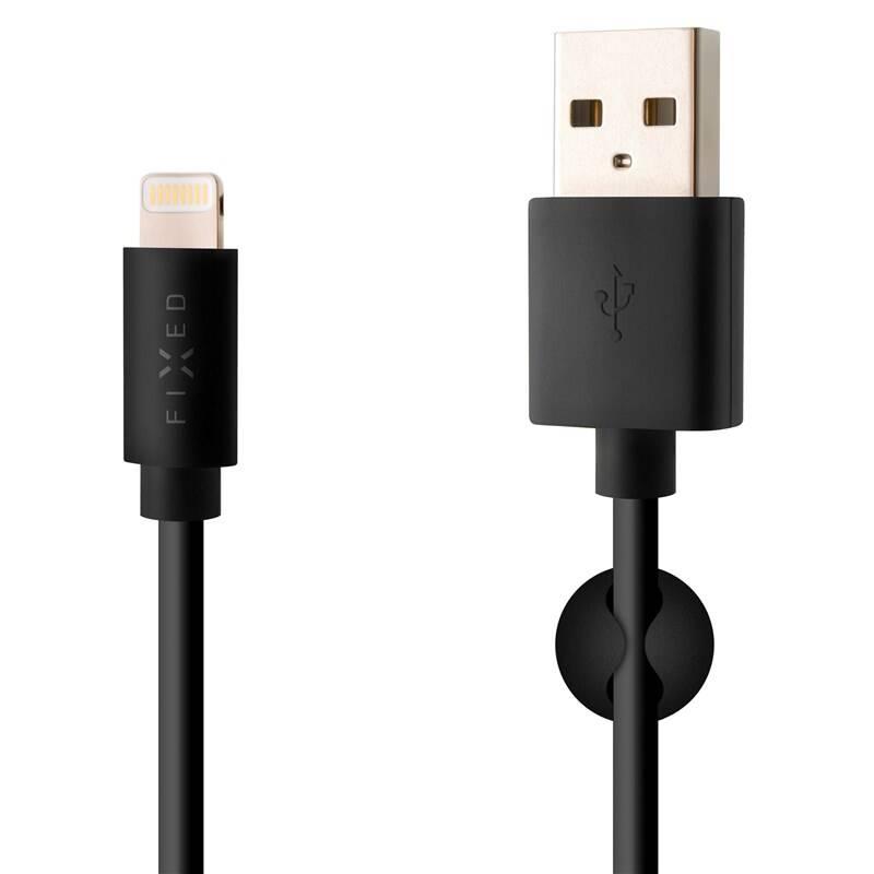 Kabel FIXED USB Lightning, MFI, 2m černý