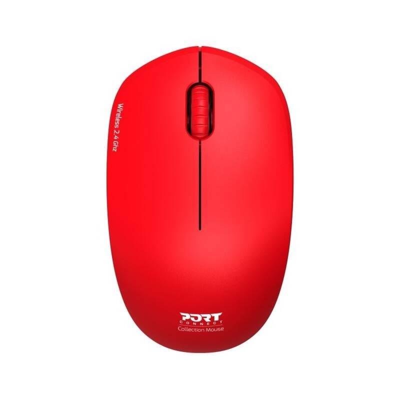 Myš PORT CONNECT Wireless Collection červená