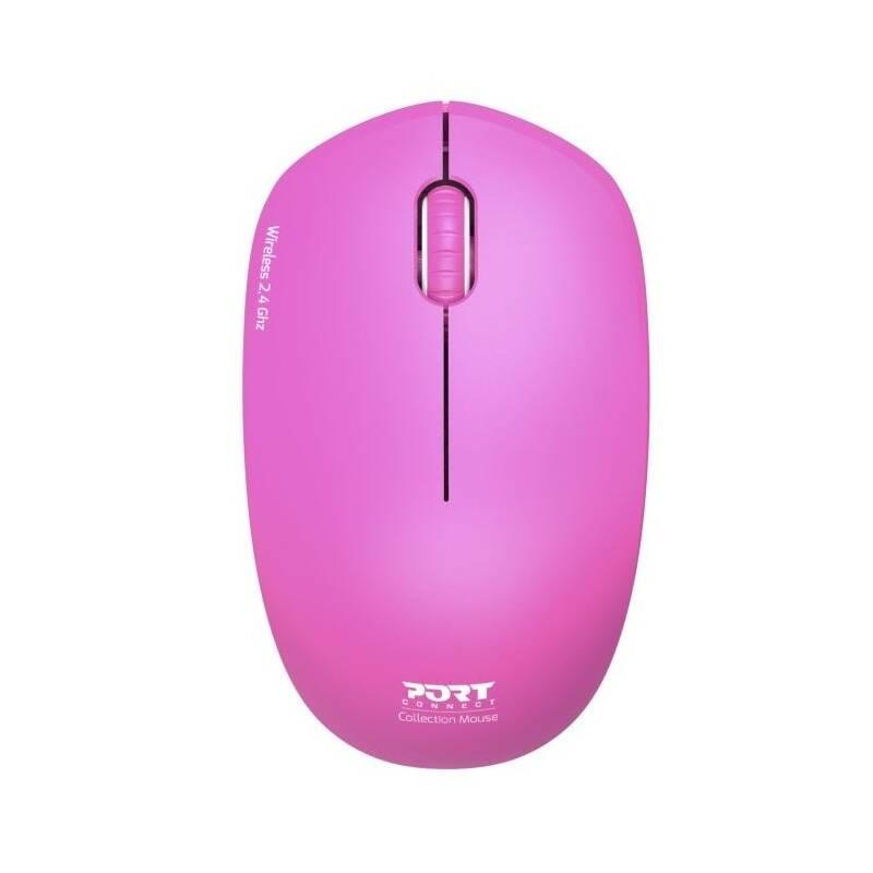 Myš PORT CONNECT Wireless Collection růžová
