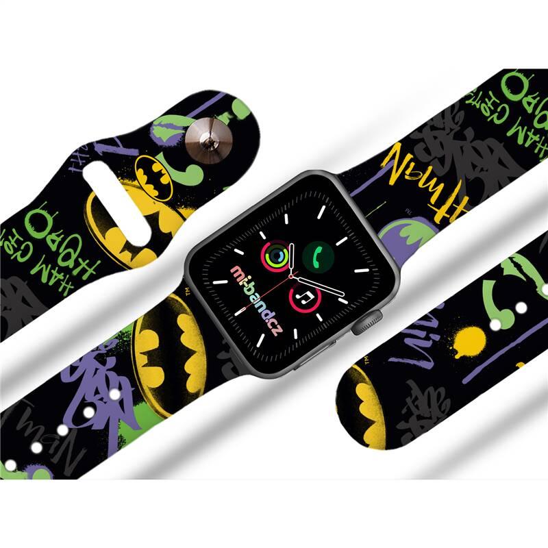 Řemínek Mi-Band na Apple Watch 38 40 41 mm - motiv Batman - Graffiti 2, černý