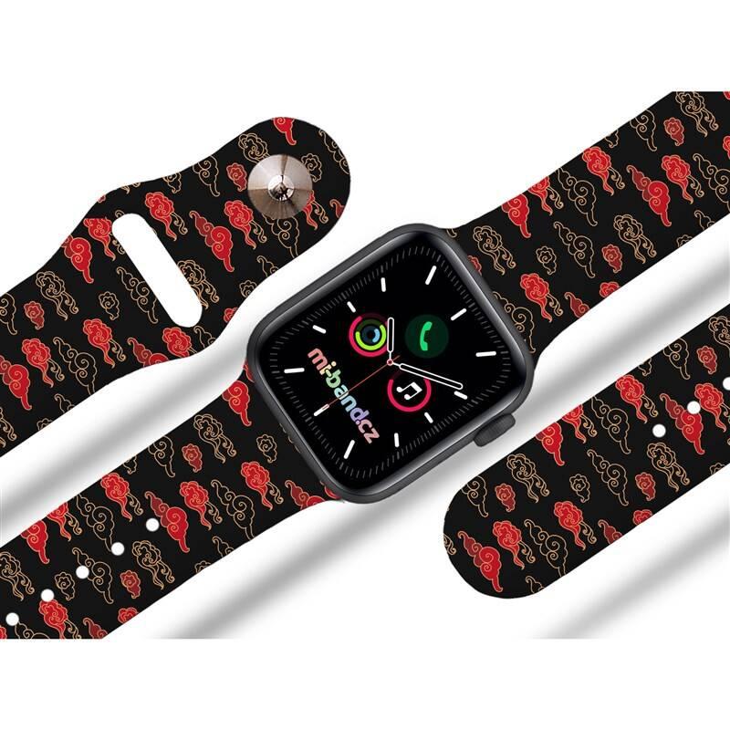 Řemínek Mi-Band na Apple Watch 38 40 41 mm - motiv Červené mraky, černý