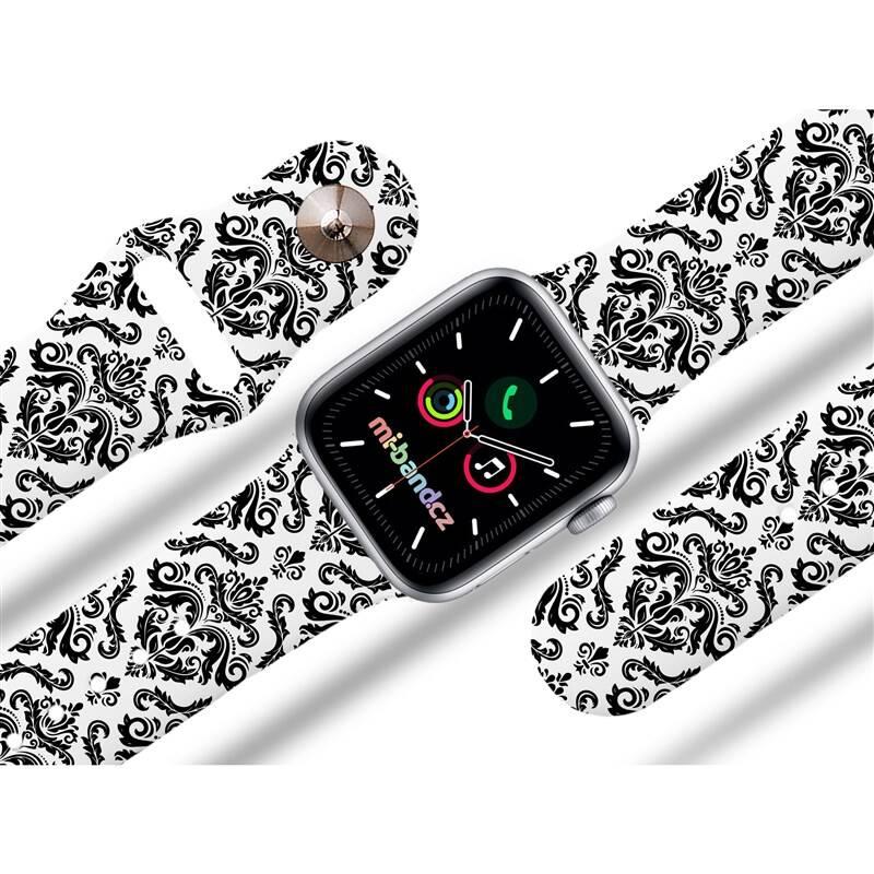 Řemínek Mi-Band na Apple Watch 38 40 41 mm - motiv Damask, bílý, Řemínek, Mi-Band, na, Apple, Watch, 38, 40, 41, mm, motiv, Damask, bílý
