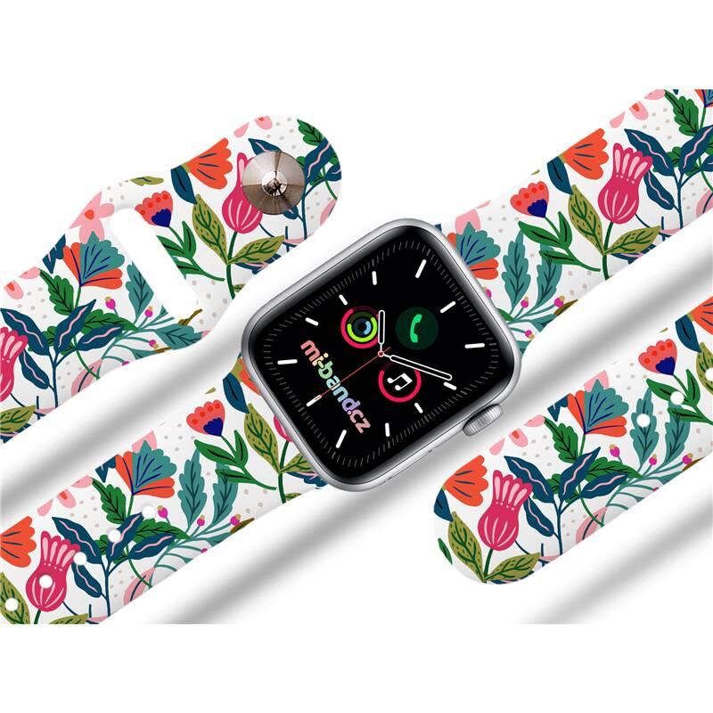 Řemínek Mi-Band na Apple Watch 42 44 45 mm - motiv Džungle, bílý