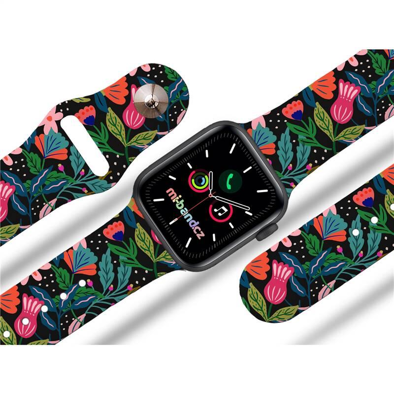 Řemínek Mi-Band na Apple Watch 42 44 45 mm - motiv Džungle, černý