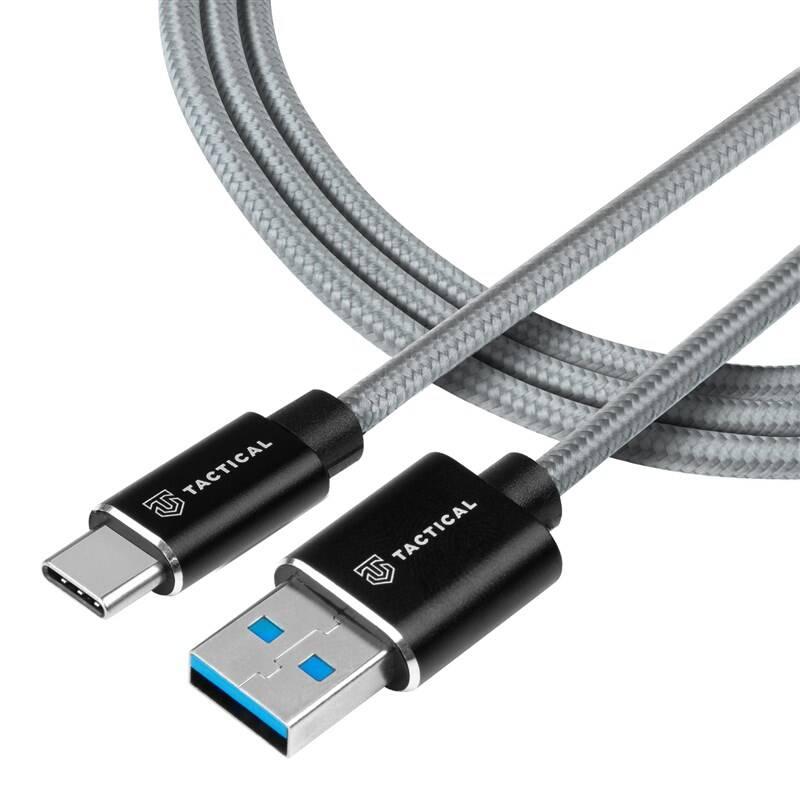 Kabel Tactical Fast Rope Aramid USB-A USB-C 0,3 m šedý