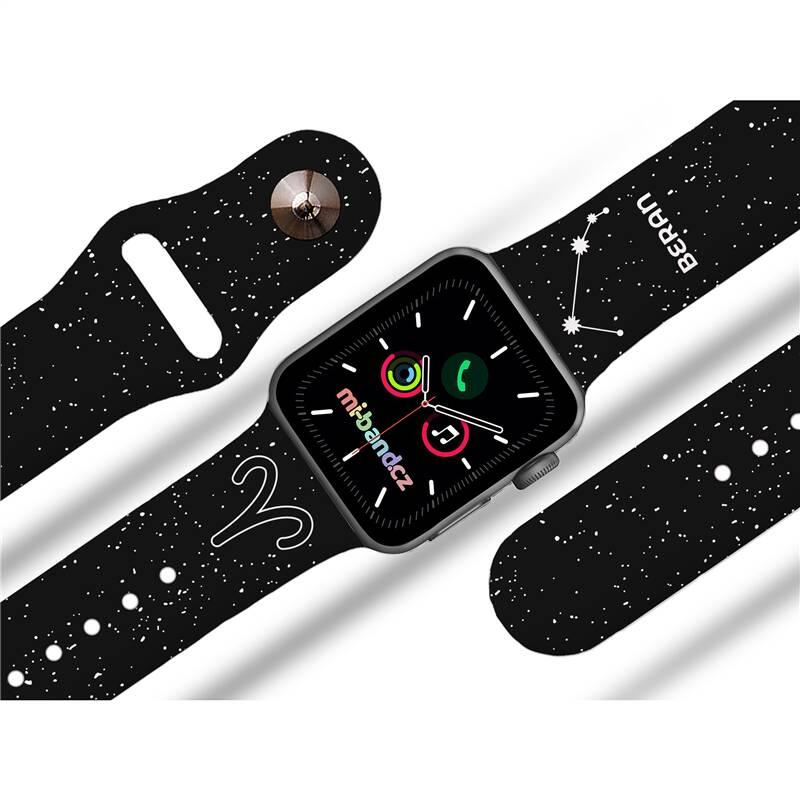Řemínek Mi-Band na Apple Watch 38 40 41 mm - motiv Znamení zvěrokruhu Beran, černý