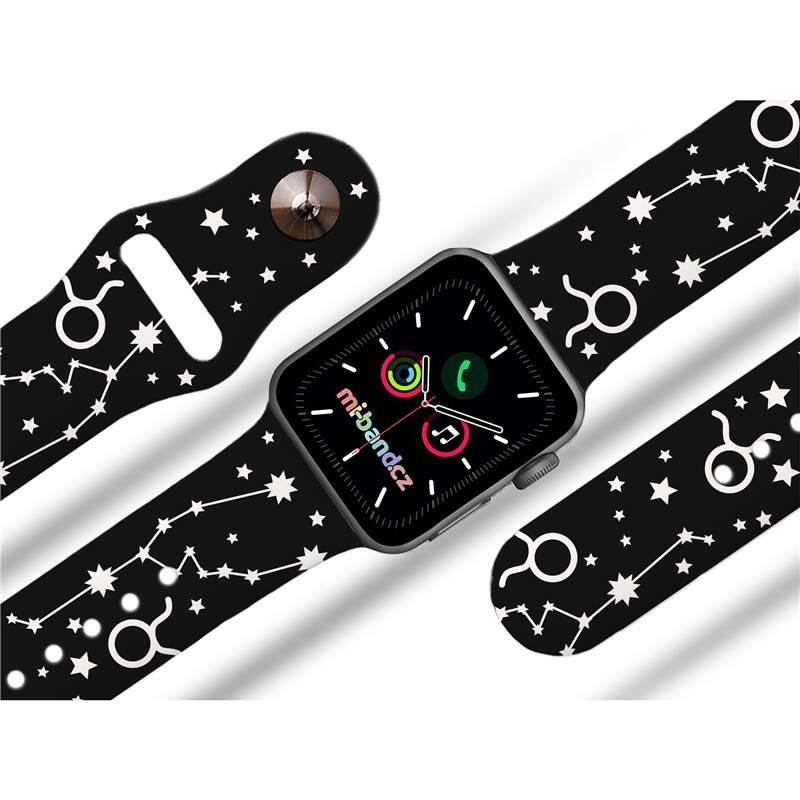 Řemínek Mi-Band na Apple Watch 38 40 41 mm - motiv Znamení zvěrokruhu Býk, černý