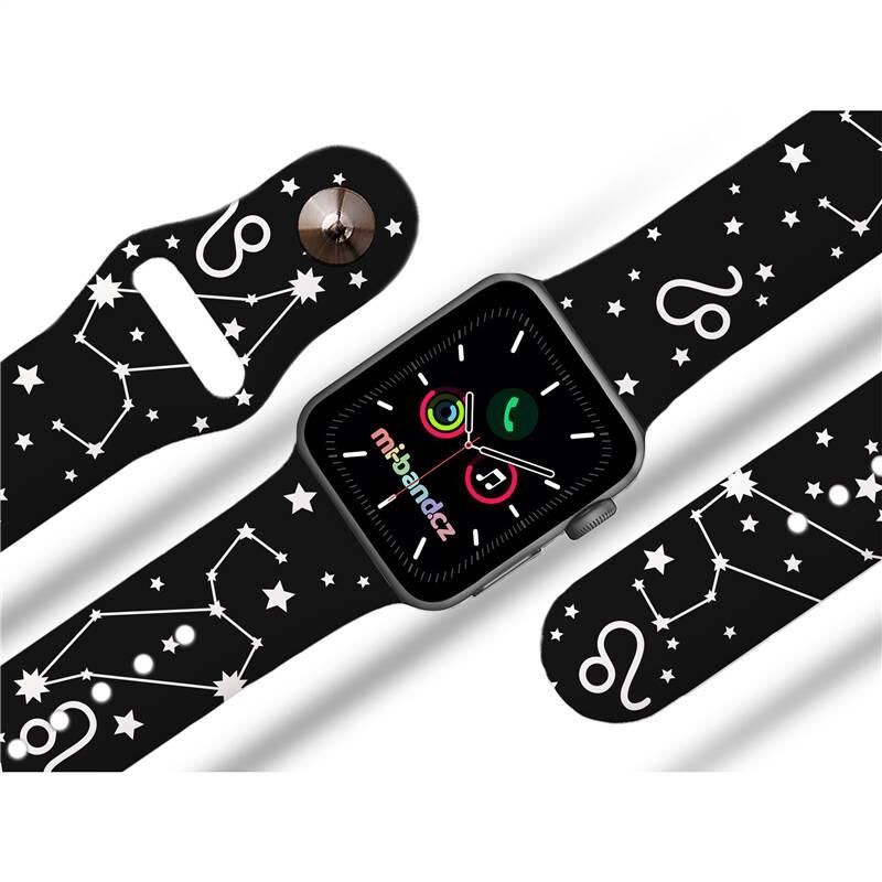 Řemínek Mi-Band na Apple Watch 38 40 41 mm - motiv Znamení zvěrokruhu Lev, černý