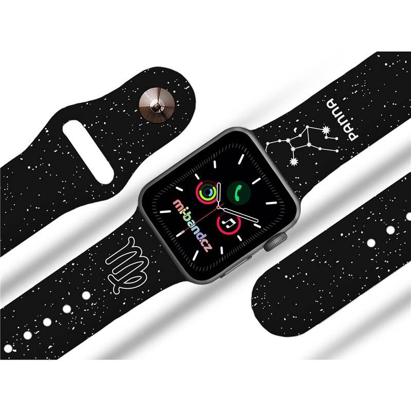 Řemínek Mi-Band na Apple Watch 42 44 45 mm - motiv Znamení zvěrokruhu Panna, černý
