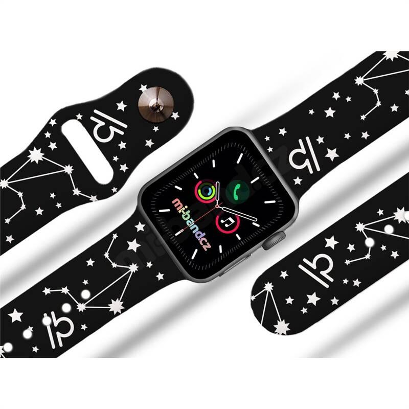 Řemínek Mi-Band na Apple Watch 42 44 45 mm - motiv Znamení zvěrokruhu Váhy, černý