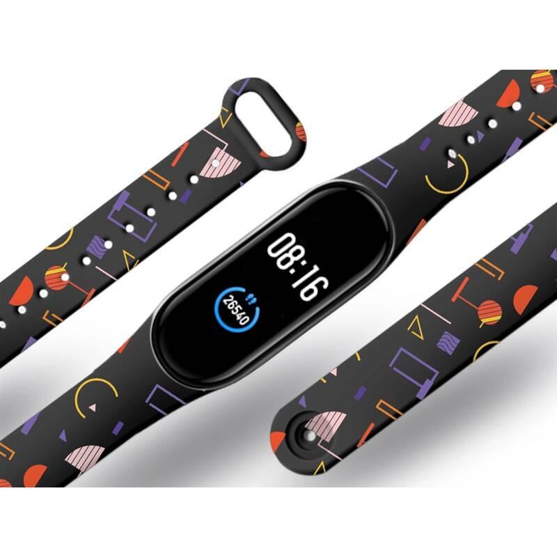 Řemínek Mi-Band na Xiaomi Mi Band 3 4 - motiv Geometrické tvary , černý, Řemínek, Mi-Band, na, Xiaomi, Mi, Band, 3, 4, motiv, Geometrické, tvary, černý