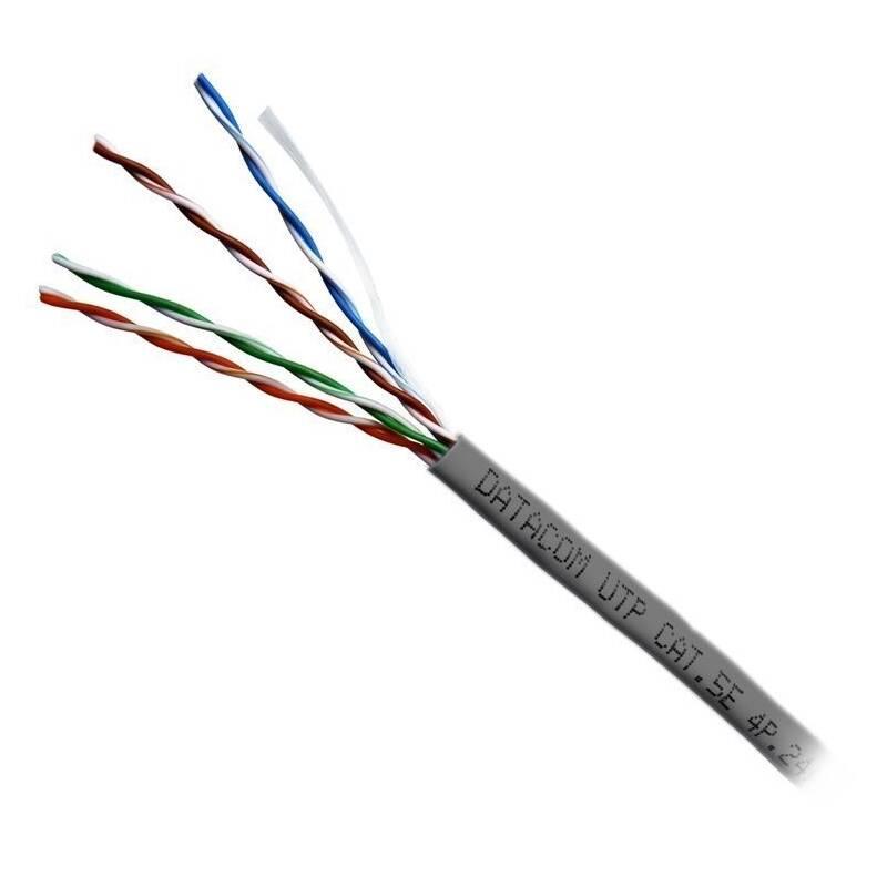 Kabel DATACOM UTP Cat.5e, lanko 100m šedý, Kabel, DATACOM, UTP, Cat.5e, lanko, 100m, šedý