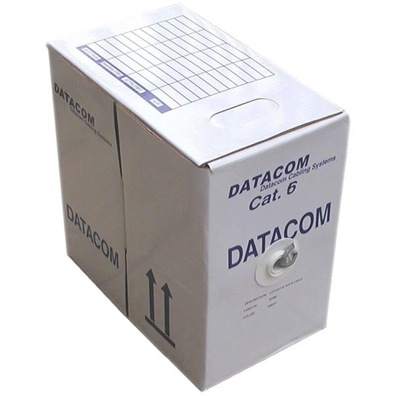 Kabel DATACOM UTP Cat.6 PVC, box, 305 m šedý, Kabel, DATACOM, UTP, Cat.6, PVC, box, 305, m, šedý