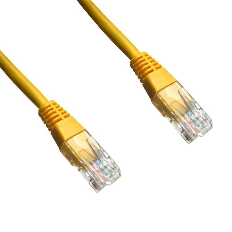 Kabel DATACOM UTP RJ45 Cat.6, 0,5 m žlutý