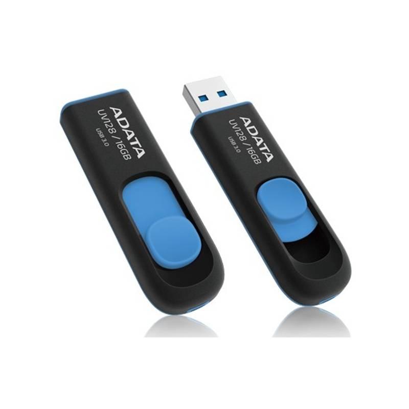 USB Flash ADATA UV128 16GB černý modrý, USB, Flash, ADATA, UV128, 16GB, černý, modrý