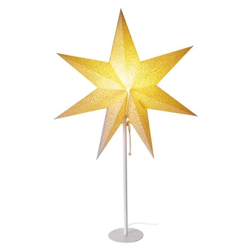 LED dekorace EMOS vánoční hvězda papírová s bílým stojánkem, 45 cm, vnitřní