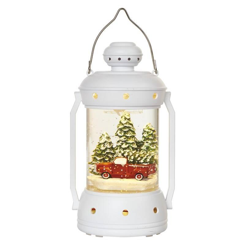 LED dekorace EMOS vánoční lucerna, 19,5 cm, 3x AA, vnitřní, teplá bílá, časovač