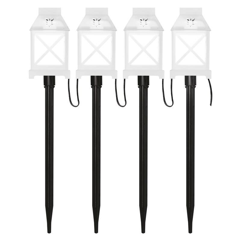 LED dekorace EMOS zapichovací lucerny bílé, venkovní i vnitřní, studená bílá