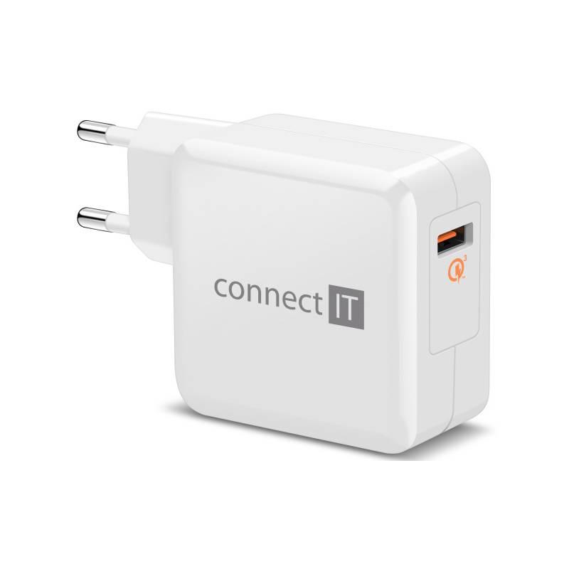 Nabíječka do sítě Connect IT InCarz, 1x USB , s funkcí rychlonabíjení QC 3.0 bílá, Nabíječka, do, sítě, Connect, IT, InCarz, 1x, USB, s, funkcí, rychlonabíjení, QC, 3.0, bílá