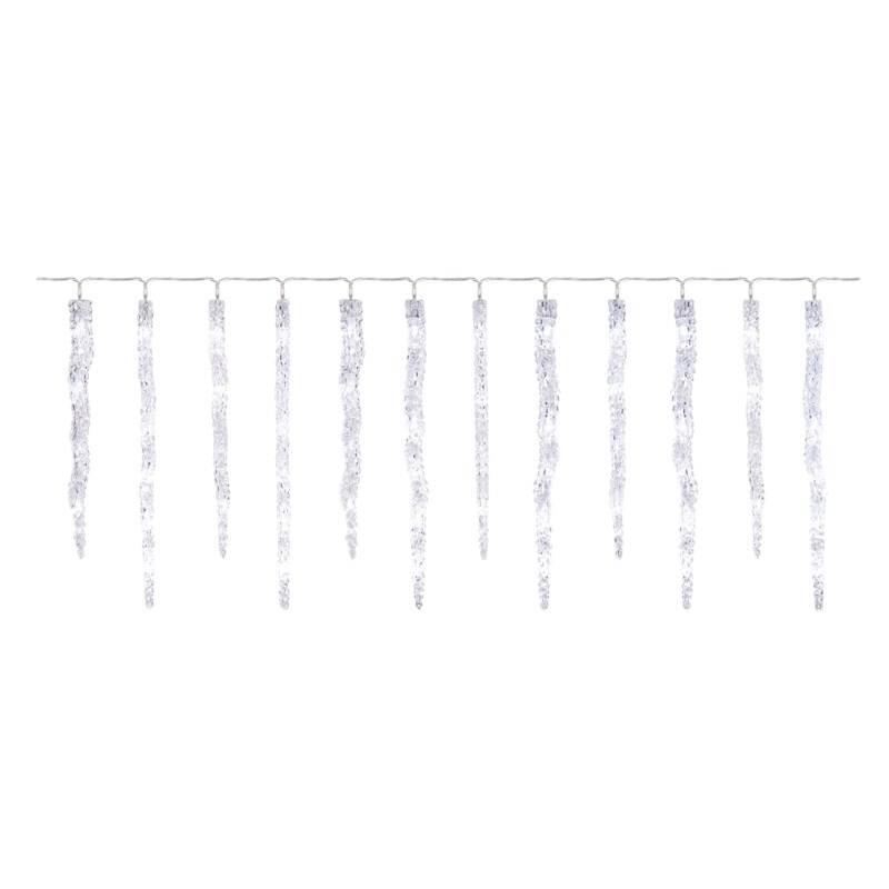 Vánoční osvětlení EMOS girlanda - rampouchy, 12 ks, 3,6 m, venkovní i vnitřní, studená bílá
