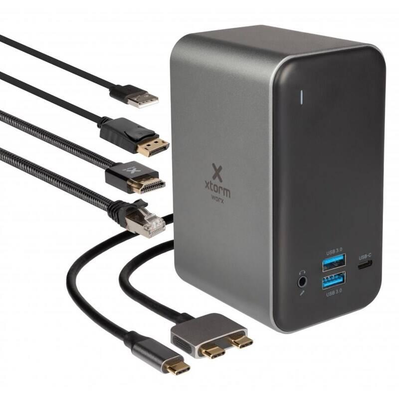 Dokovací stanice Xtorm Worx USB-C 13v1 šedá, Dokovací, stanice, Xtorm, Worx, USB-C, 13v1, šedá