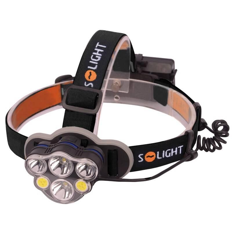 Čelovka Solight 550lm, Li-Ion, USB černá