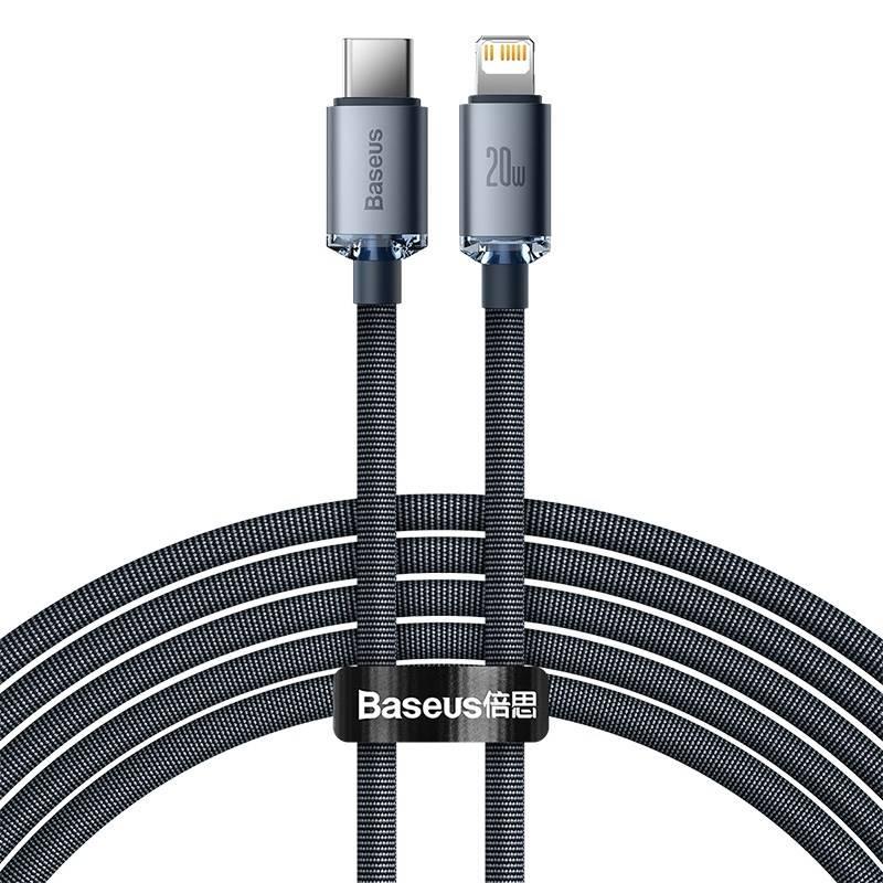 Kabel Baseus Crystal Shine Series USB-C Lightning 20W 2m černý