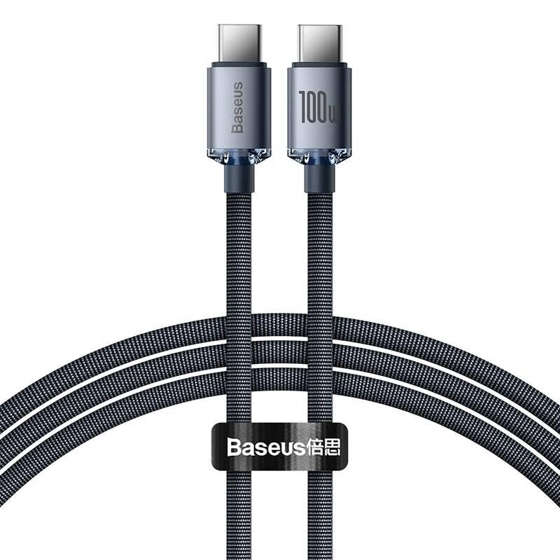 Kabel Baseus Crystal Shine Series USB-C USB-C 100W 1,2m černý