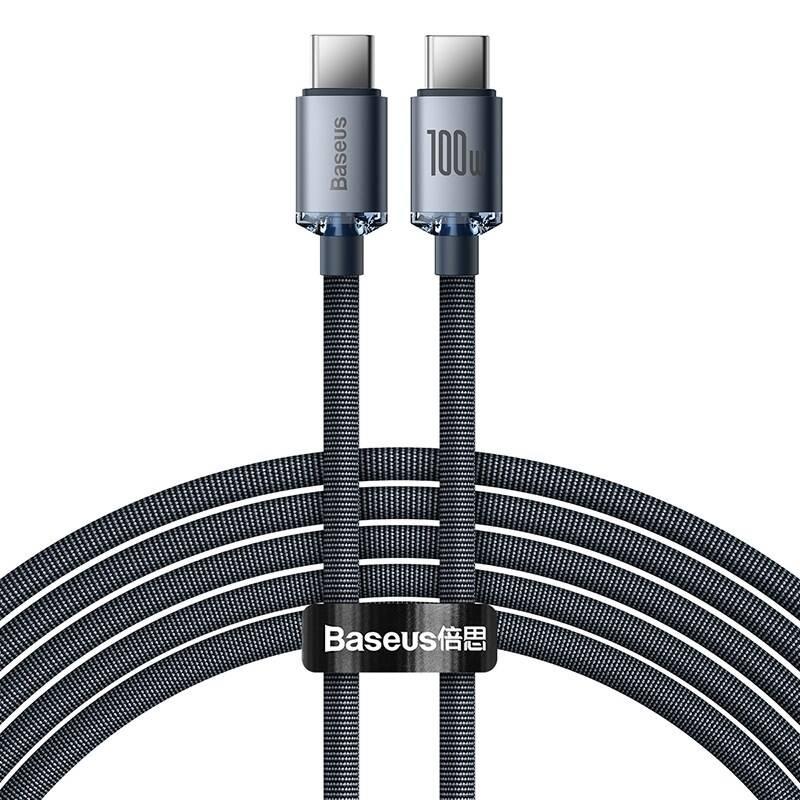 Kabel Baseus Crystal Shine Series USB-C USB-C 100W 2m černý