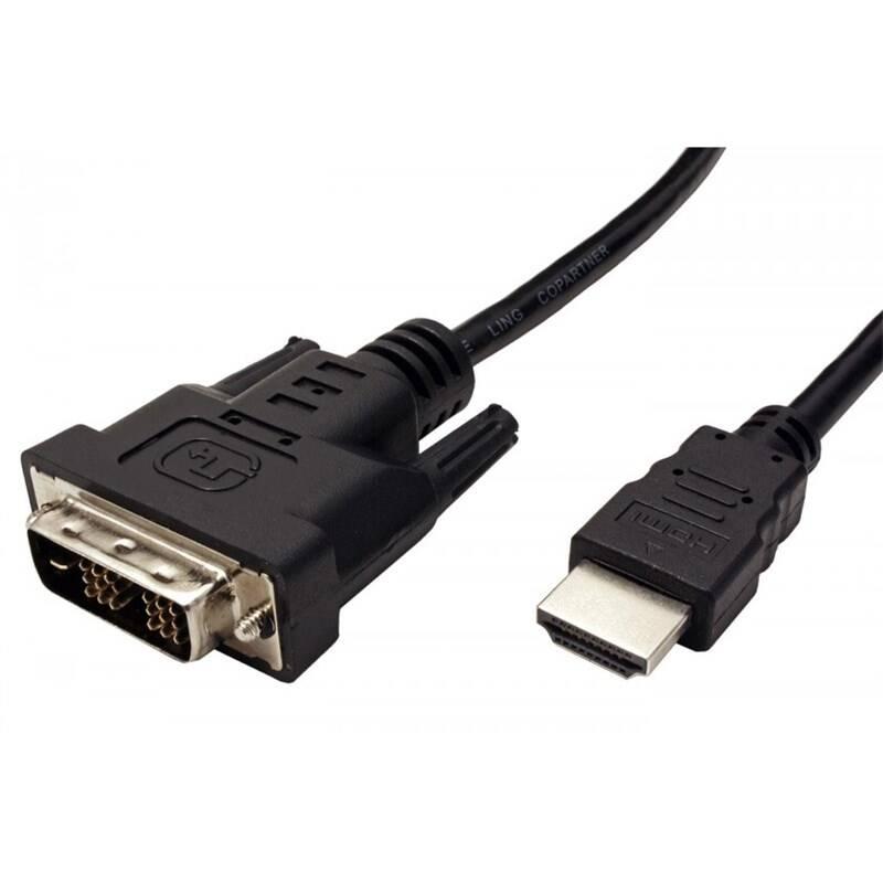 Kabel WG HDMI 1.4 DVI-D Single Link, 2m černý
