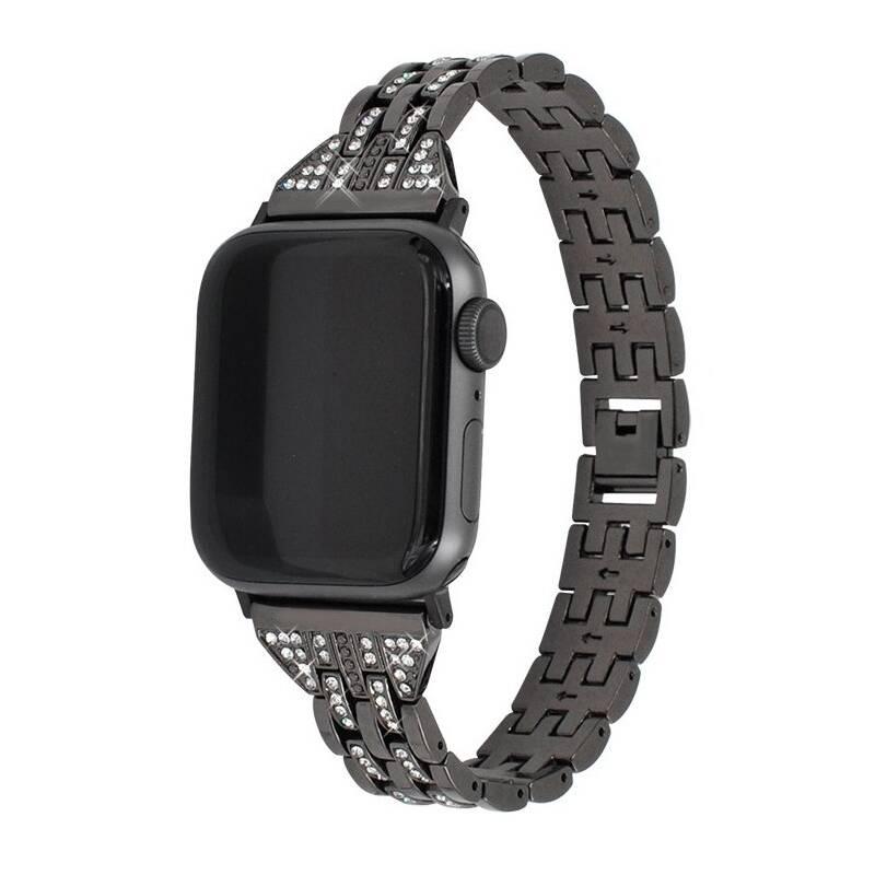 Řemínek WG line, kovový, na Apple Watch 42 44 45 49 mm adapter černý