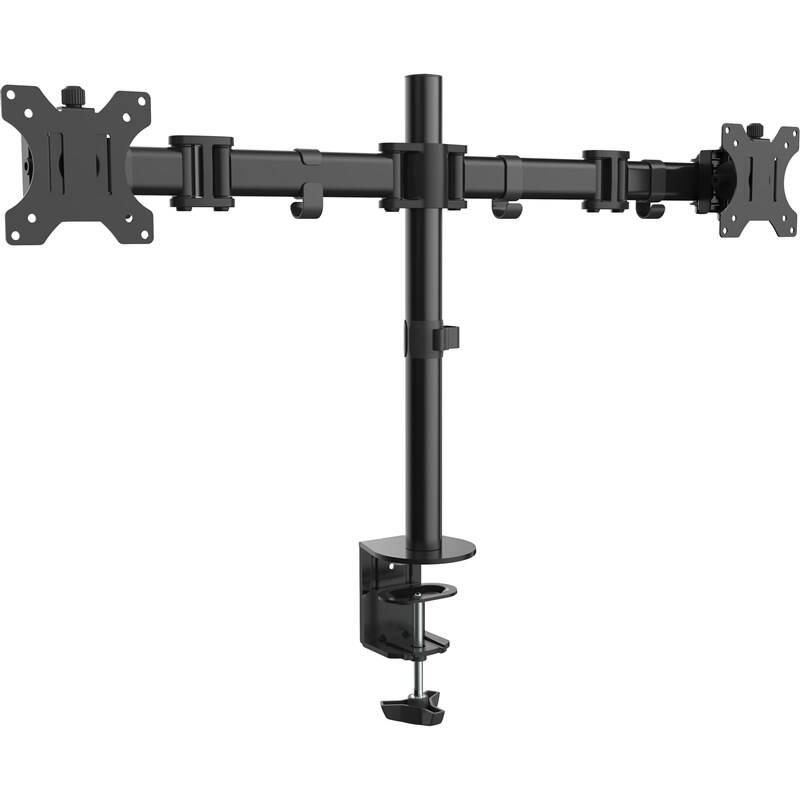 Držák STELL SOS 1020, dual, na monitor, pro úhlopříčky 13" až 27", nosnost 8 kg černý